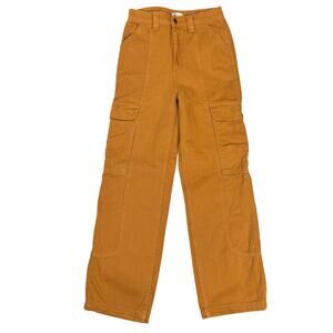Billabong Women's Orange 100% Cotton Wide Leg Cargo Pants Size 25